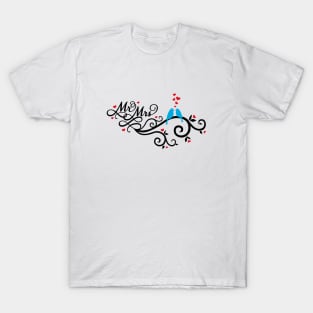 Mr. and Mrs. wedding invitation with love birds T-Shirt